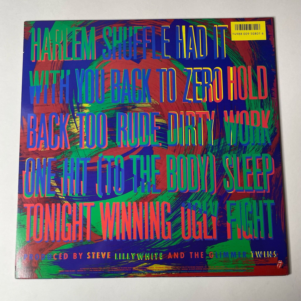 Винтажная виниловая пластинка LP The Rolling Stones Dirty Work (Japan 1986) (No Obi) Harlem Shuffle