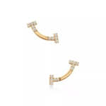 Серьги из жёлтого золота 18k с бриллиантами , Tiffany 💠T smile New