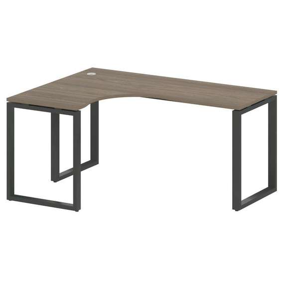 Metal System Стол криволинейный левый на О-образном м/к БО.СА-4 (L) Вяз Благородный/Металл Антрацит