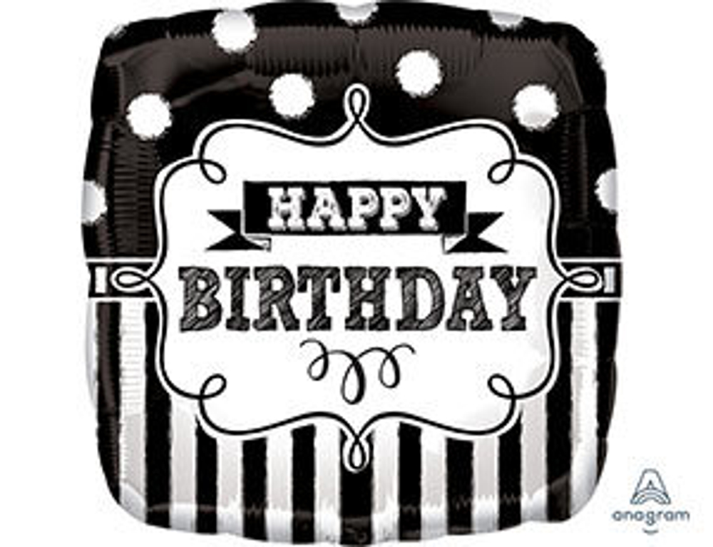 А 18" HB Горох Полосы черн-бел квадр S40