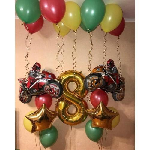 Композиция из шаров Байк-шоу на 8 лет