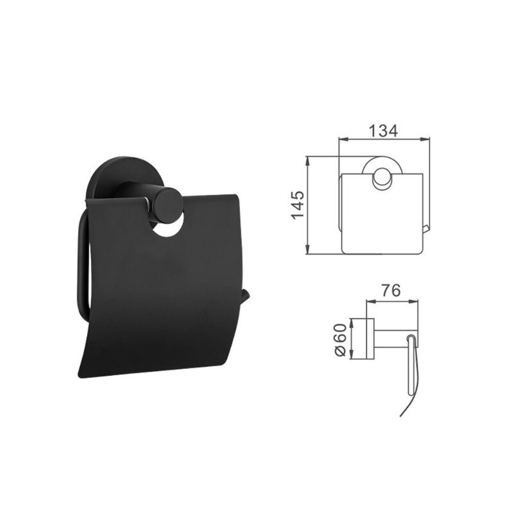 Держатель для туалетной бумаги, нерж сталь, чер, Frap, F30203