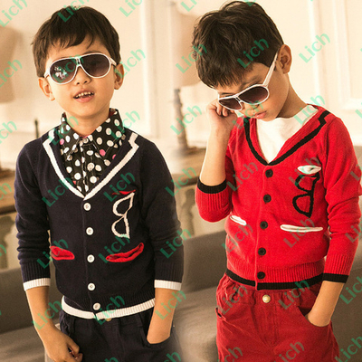 Кардиган детский с карманами и контрастной окантовкой