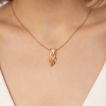 Подвеска «Рыбка» из красного золота c натуральными топазами white, цитринами и кварцем дымчатым Артикул: 03-3166-00-731-1110-57