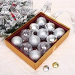 Новогодние шары «Зимняя нежность» 8 см (набор 12 шт), Серебро