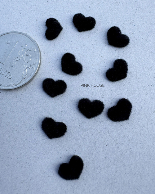 Сердце бархатное черное Pink House