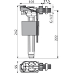 Заливной клапан ALCAPLAST/Alcadrain 1/2" бок/подв. лат. штуцер A16/A160