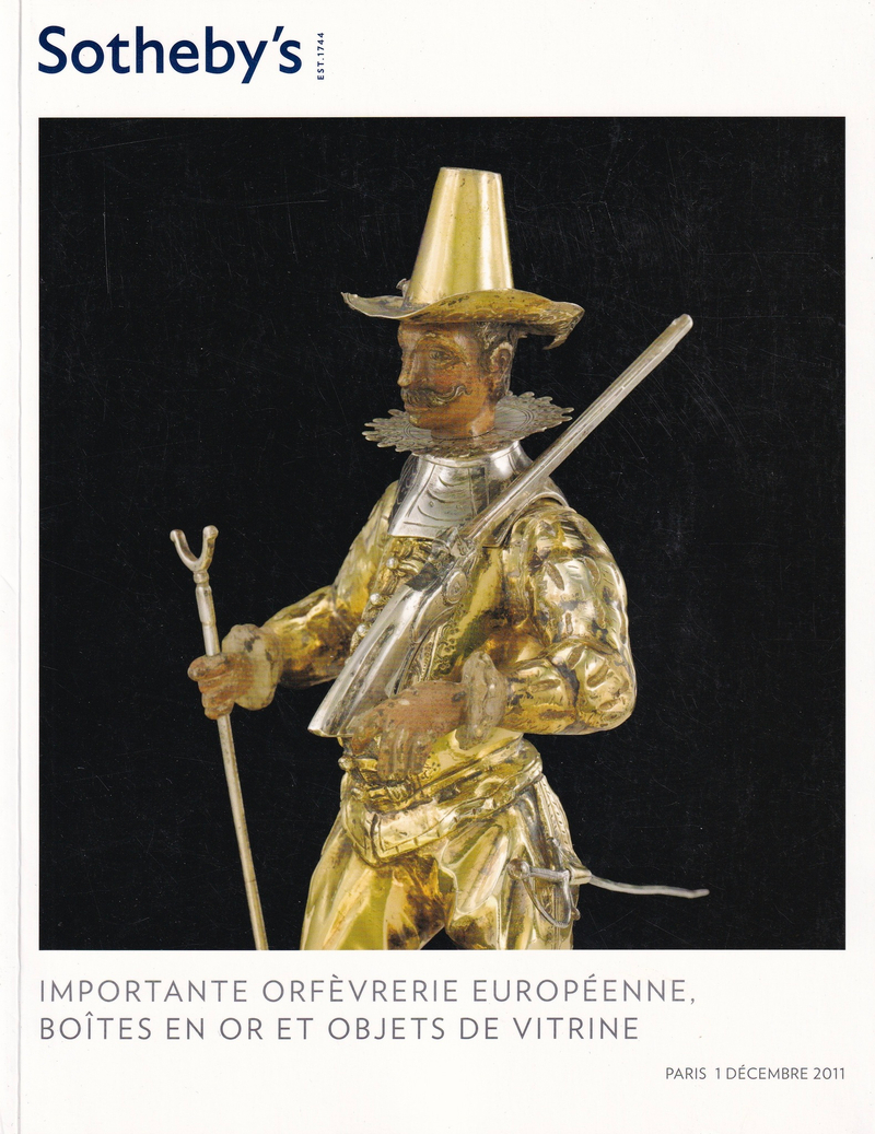 Каталог аукциона Sotheby's, Париж, Европейское серебро и предметы роскоши от 1 декабря 2011 года
