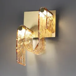 5105/11WL L-VISION  ODL26 золотой брашинг/янтарный металл/стекло Настенный светильник LED x 11W 4000K FLOW