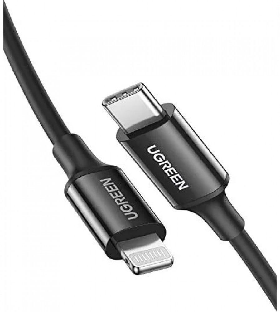 Кабель Ugreen USB TypeC (M), Lightning (M), 1 м, US171 60751 черный Кабель Ugreen USB TypeC (M), Lightning (M), 1 м, US171 60751 черный