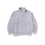 A Bathing Ape College Monogram Logo Half Zip Relax Fit Crewneck Свитшот
