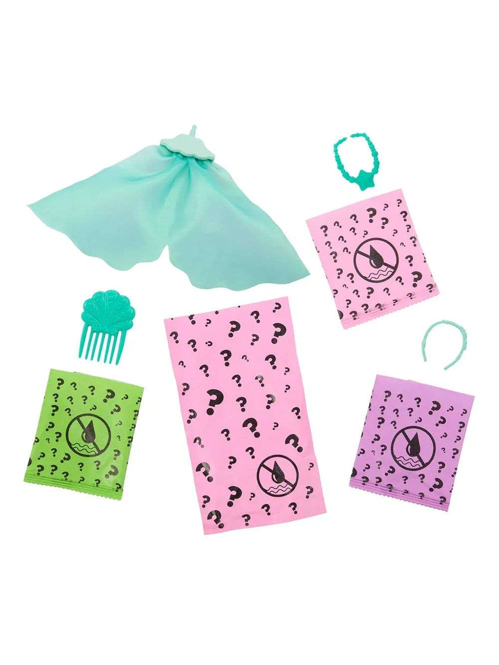 Barbie Color Reveal HRK12 Русалка Барби, кукла с водным сюрпризом и сменой цвета, набор с аксессуарами, оригинал Mattel