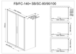 Душевой уголок AvaCan FB 120-140  + SB 100 MT