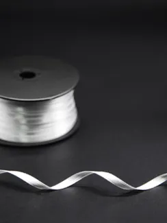 Лента атласная, 6 мм, серый 166