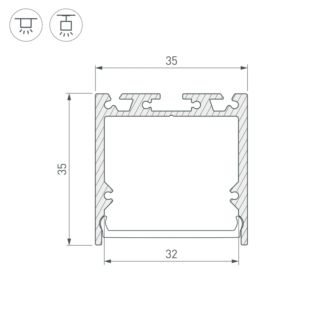 Профиль SL-LINE-3535-3000 BLACK (Arlight, Алюминий) 036253