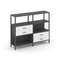 Shelf System Двухсекционный стеллаж трехярусный с ящиками SN.STM-323 Антрацит/Белый/Металл Антрацит