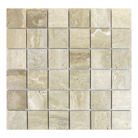 Мозаика из натурального камня на сетке Travertino Classico травертин, 300х300 мм