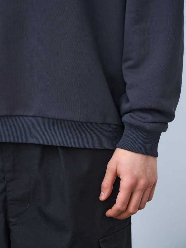 Свитшот оверсайз, без начеса (графит)