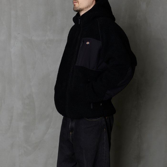 Куртка мужская Dickies Central High Pile Hooded артикул:DK0A87NVBLK1 - купить в магазине Дайс