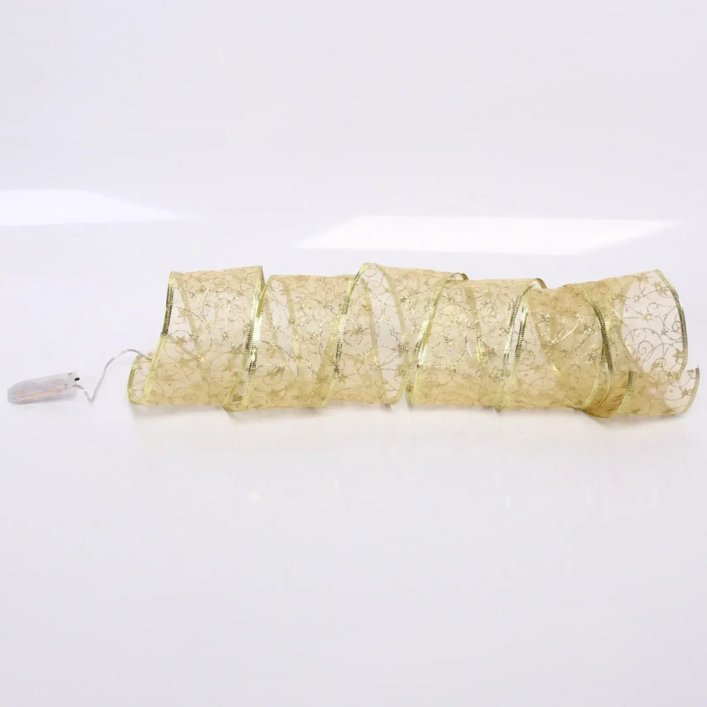 Гирлянда для дома ЛЕНТА ДЕКОРАТИВНАЯ «Волшебство» 2,0 м, 6 см, 20 ламп LED (на батарейках), Золото (подсветка золото)