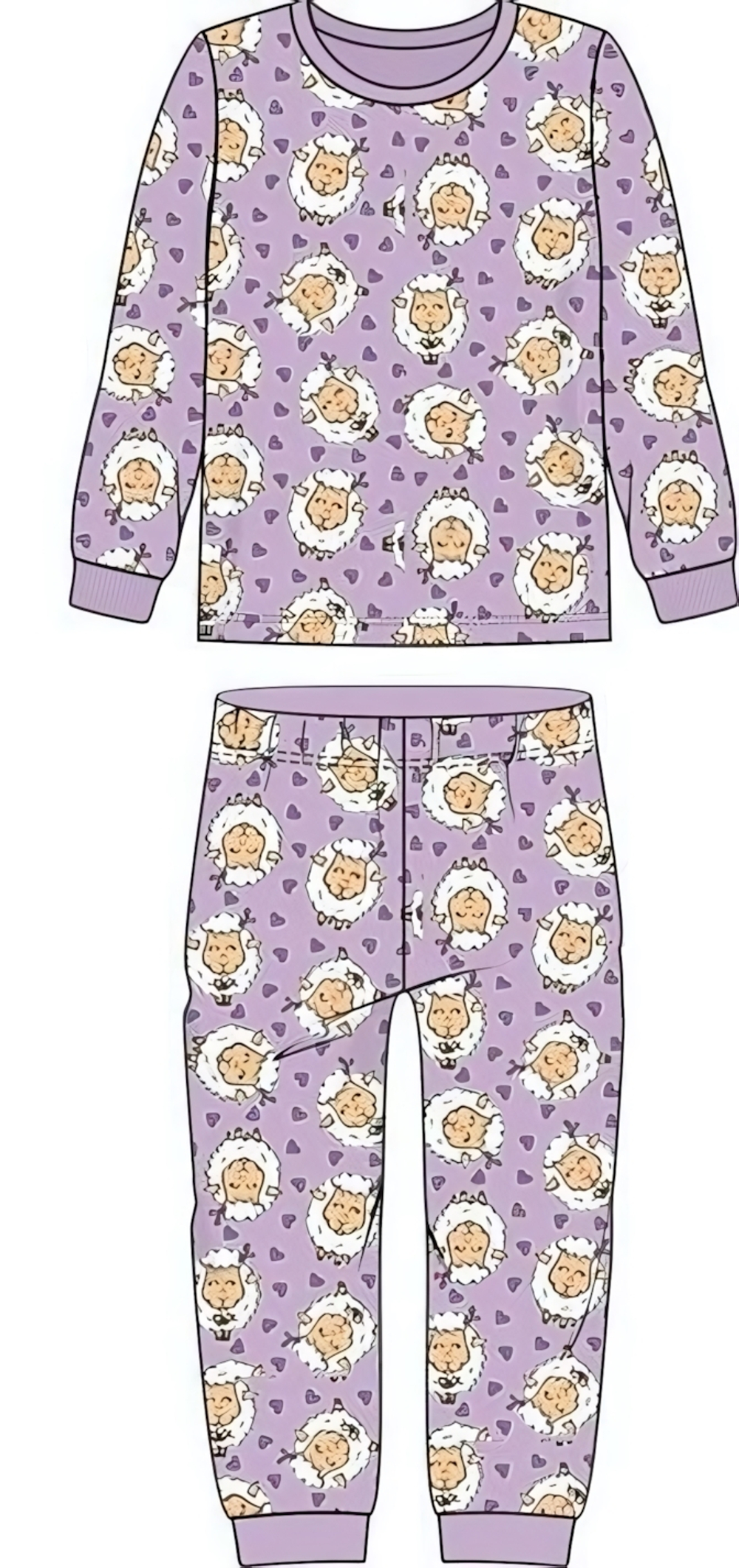 Пижама для девочки р.122-64 сиреневый