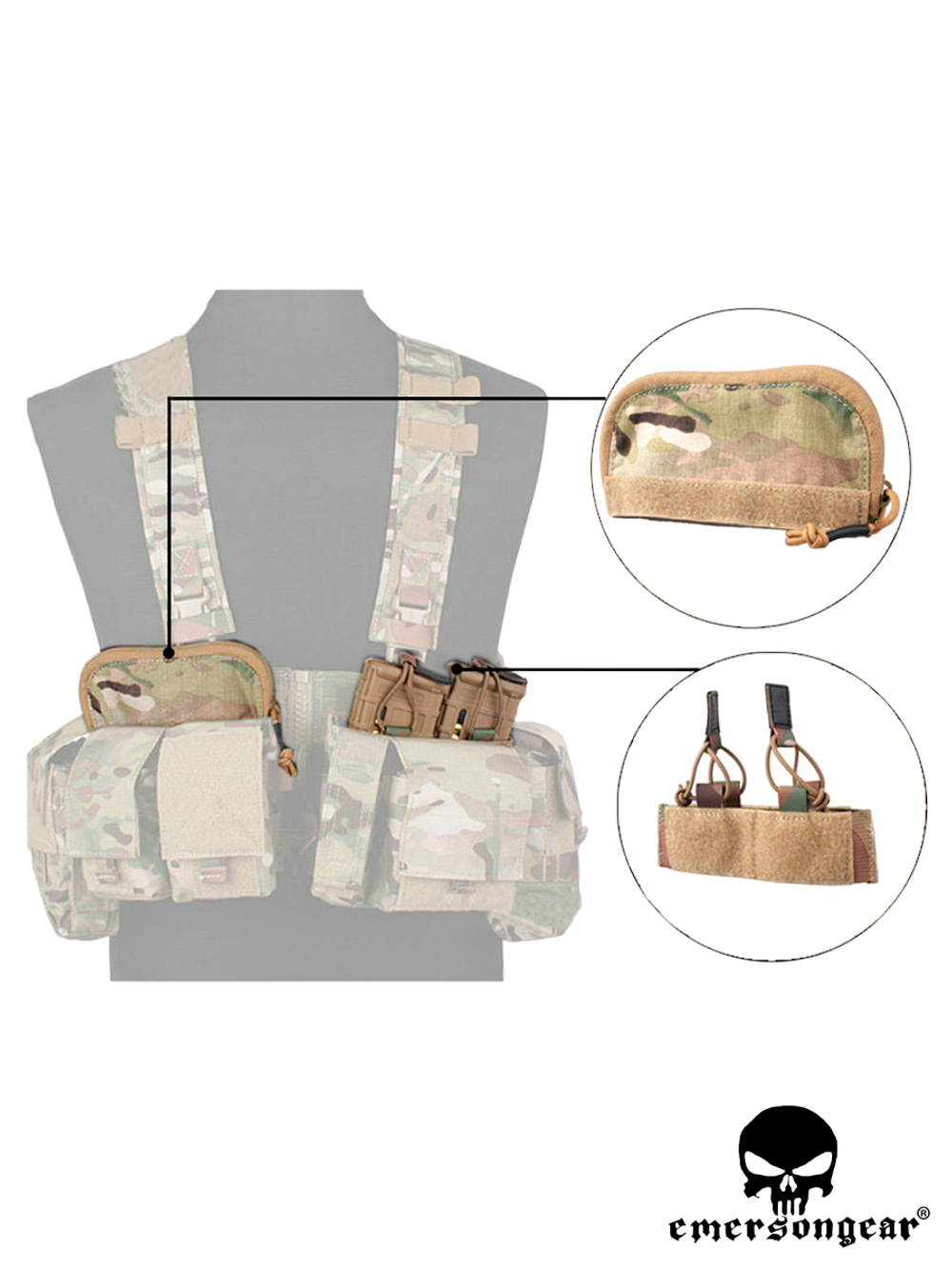 Разгрузочная система EmersonGear UW Gen V Split Front Chest Rig (EM7451). Мультикам