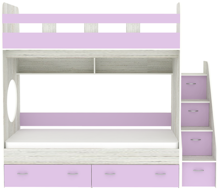 Двухъярусная кровать КарИВи Юниор 1 80х190 Винтерберг Ирис