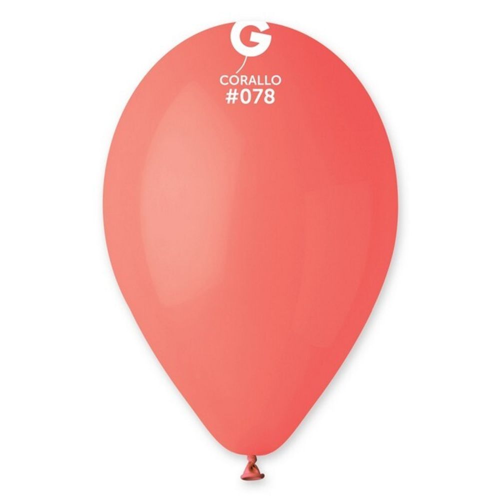 Воздушные шары Gemar, цвет 078 пастель,коралловый, 100 шт. размер 12&quot;