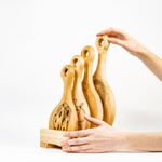 Деревянные разделочные доски 4 шт. из сибирского кедра на подставке RDN1