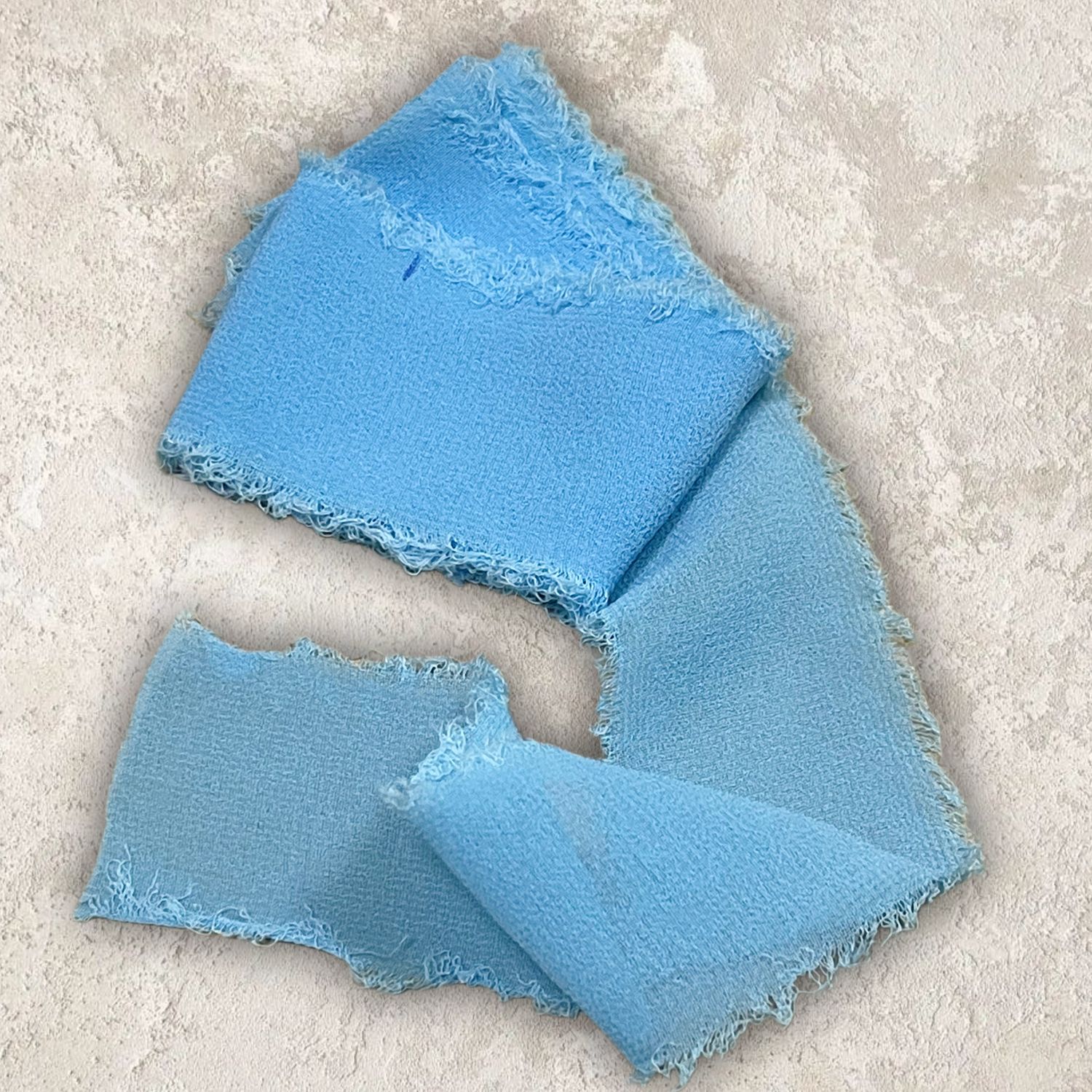 Шифоновая , шебби лента , 4см ширина , цвет голубой, 1м