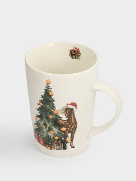 Кружка 420мл, Лошадь у елки ANLAF-FNG2301-4