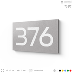 Номер на дверь 376, табличка на дверь для офиса, квартиры, кабинета, аудитории, склада, серая 120х70 мм, Айдентика Технолоджи