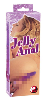 Фиолетовый гелевый анальный вибратор Jelly Anal - 17,5 см.