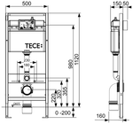Инсталляция TECE TECEbase для подвесного унитаза с клавишей черный матовый K440407