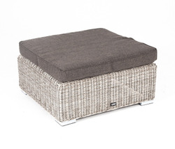 "Лунго" плетеная оттоманка с подушкой, цвет бежевый