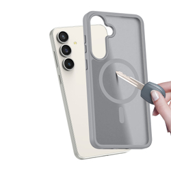 Прозрачный матовый чехол серого цвета с MagSafe от Dux Ducis для Samsung Galaxy S25 FE, серия Yind Series Case