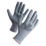 Перчатки полиэфирные ПОЛИКС маслостойкие 1 пара, 15 класс, 30-32 г, размер 9, покрытие - облив ПОЛИУРЕТАНОВОЕ, эластичные и комфортные, СВС, 93-243 сер/сер