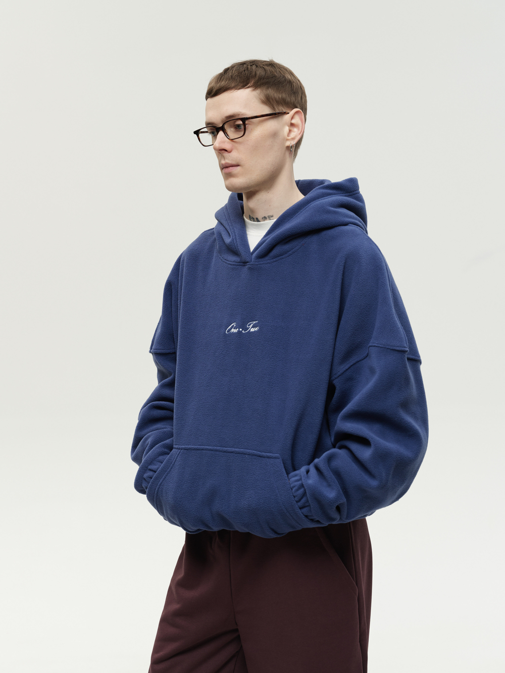 Drawstring Hoodie Navy Smoke