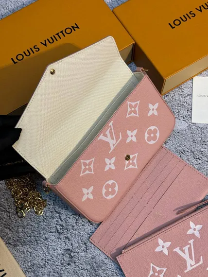 Клатч Louis Vuitton Felicie розовый/белый