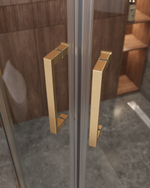 Душевой уголок Cezares MOLVENO-R-22-100+20-C-BORO-IV, 120х120х195, профиль брашированное золото, прозрачное стекло