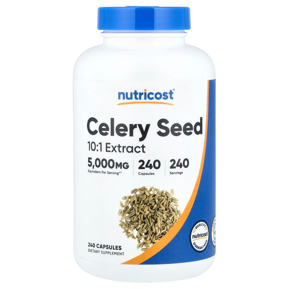 Nutricost, семена сельдерея, 500 мг, 240 капсул