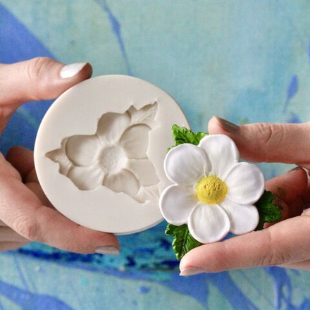 Молд силиконовый для творчества "Цветок. Фиалка. Примула. Лютик." 6 см / Форма для мыла, воска, гипса, полимерной глины, фитомолд