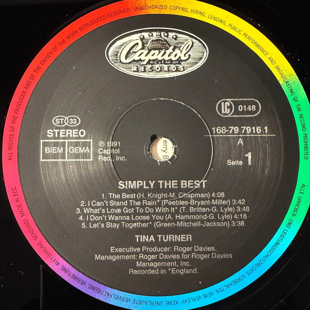 Tina Turner ‎– Simply The Best 2LP (Европа 1991г.)