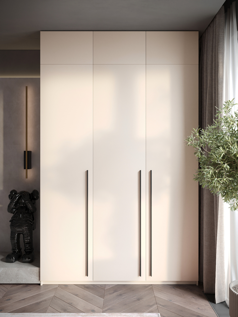 Шкаф распашной Lorena 3, кашемир, 80 см