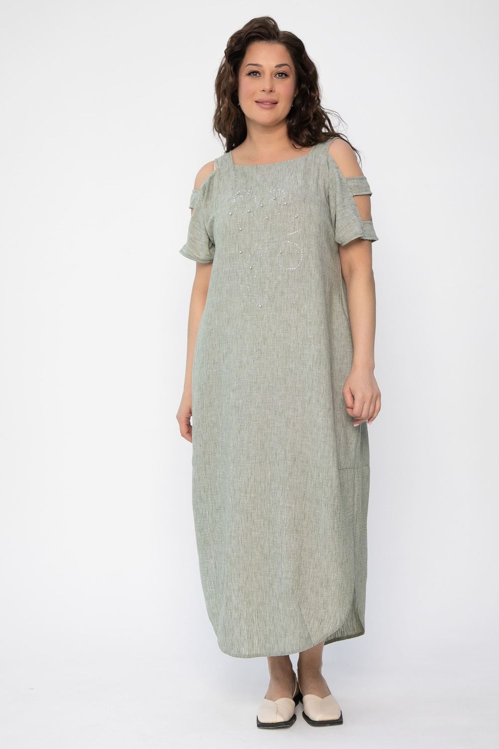 Платье В отпуск (зеленый меланж) П13708-8М LT Collection