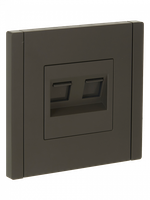 FORTE&PIANO Розетка компьютерная двойная RJ45 кат.5E FP333 серый IEK