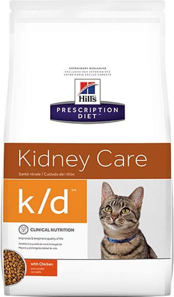 Hill&#39;s PD 1,5кг K/D Kidney Care Сухой корм для кошек для здоровья почек Курица