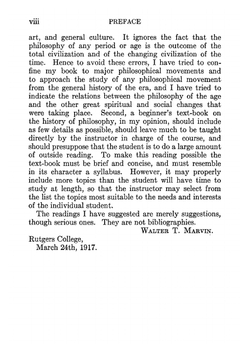 The History of European Philosophy. An Introductory Book | Walter Taylor Marvin