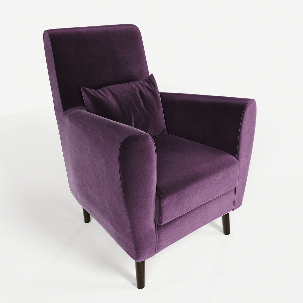 Кресло мягкое Грэйс Z-11 (Фиолетовый) на высоких ножках с подлокотниками в гостиную, офис, зону ожидания, салон красоты.