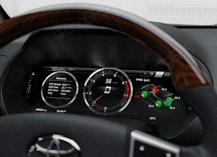 Электронная панель приборов Toyoya Land Cruiser Prado 150 2009-2017 - Carmedia NH-LCD-T03 с сенсорным LCD / ЖК 12.3" экраном QLED
